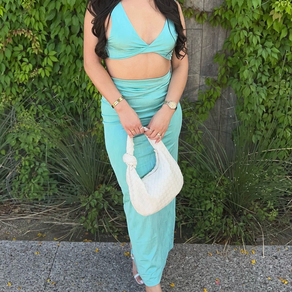Blue 2-piece skirt set